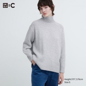 Sweter Damskie Uniqlo Soft Knit High Neck Long-Sleeve Głęboka Szare,Uniqlo Polska | J868281