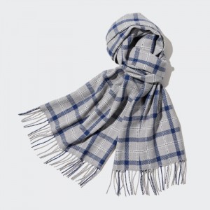 Szaliki Damskie Uniqlo HEATTECH Checked Szare,Uniqlo Polska | X840223