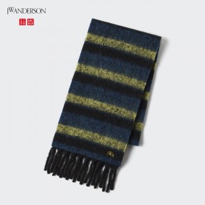 Szaliki Damskie Uniqlo Striped Chunky Niebieskie,Uniqlo Polska | A385481