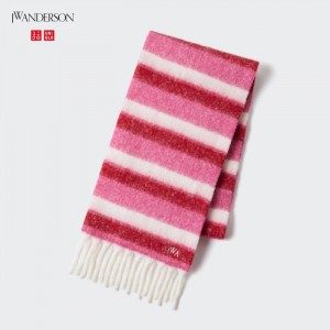 Szaliki Damskie Uniqlo Striped Chunky Różowe,Uniqlo Polska | Q474827