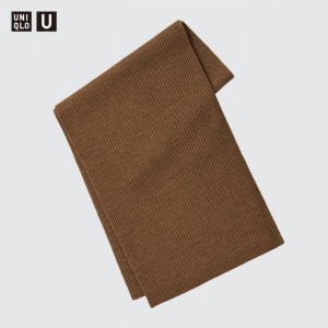 Szaliki Męskie Uniqlo Chunky Stole Brązowe,Uniqlo Polska | T876841