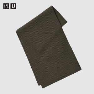 Szaliki Męskie Uniqlo Chunky Stole Oliwkowe,Uniqlo Polska | V392039