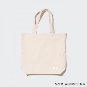 Torby Damskie Uniqlo Reusable Tote Bag (Medium) Białe,Uniqlo Polska | Y497075