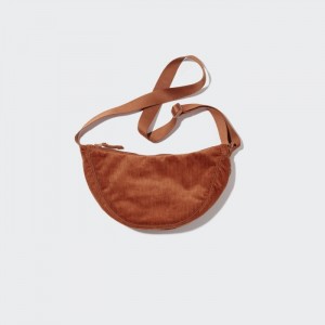 Torby Męskie Uniqlo Corduroy Round Mini Shoulder Bag Ciemny Pomarańczowe,Uniqlo Polska | C033771