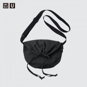Torby Męskie Uniqlo Drawstring Shoulder Bag (Small) Czarne,Uniqlo Polska | J757642