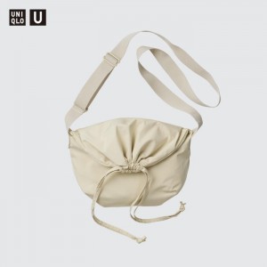Torby Męskie Uniqlo Drawstring Shoulder Bag (Small) Natural,Uniqlo Polska | N329239