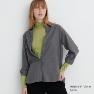 Undershirts Damskie Uniqlo HEATTECH Ultra Light Turtleneck Long-Sleeve T-Shirt Zielone,Uniqlo Polska | N580968