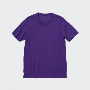 Undershirts Męskie Uniqlo Dry Color Crew Neck Short-Sleeve T-Shirt Fioletowe,Uniqlo Polska | H158752